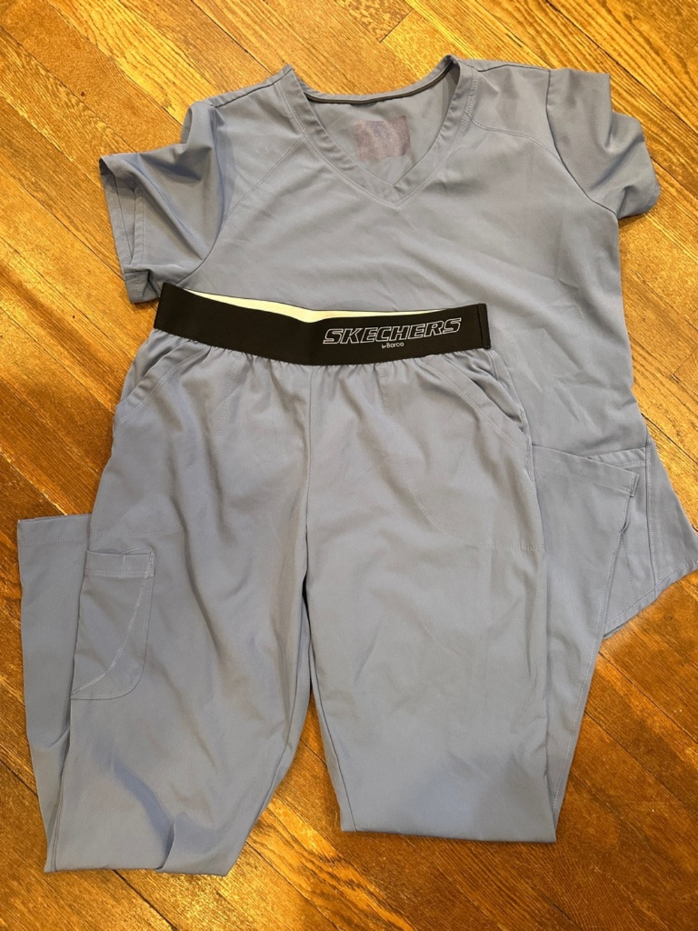 Skechers Light Blue Medical Scrub Top and Pants Set